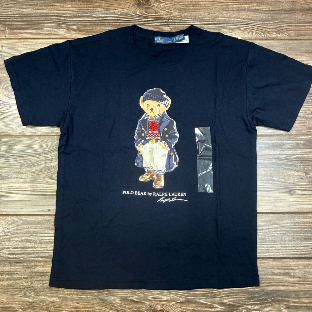 Polo Ralph Lauren Womens Size‎ Small Polo Bear Cotton Jersey Tee Navy Blue